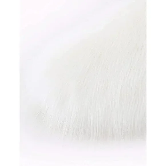 𝅺🆕 Luxury Vegan Fur Collar Wrap Winter Cloak Bridal Wedding Cover Up SOFT 👑 NWT